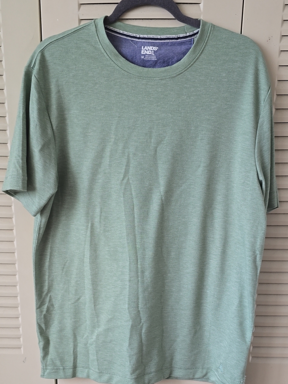Lands' End Men's Heather Sage Short Sleeve Crew Tee